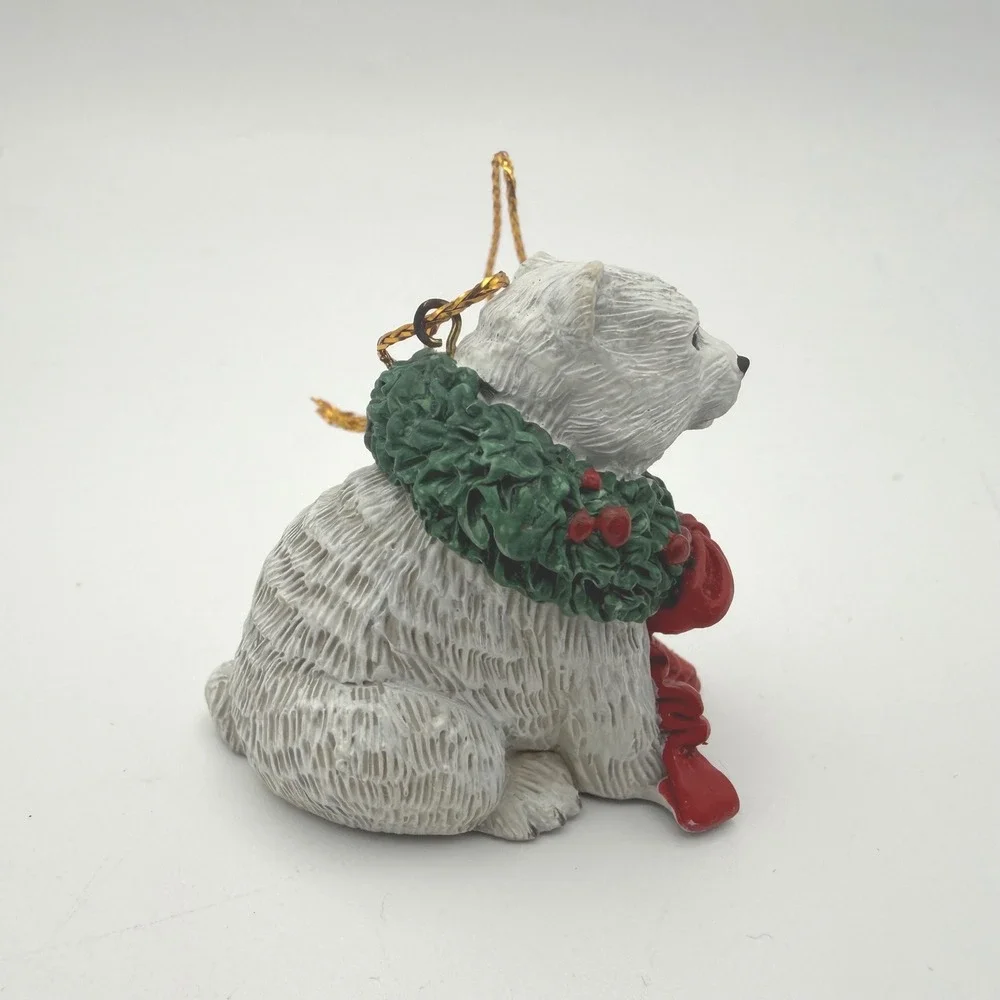 Silver Deer Polar Bear Ornament Christmas Animals White Tom Rubel 1990‎ Vintage